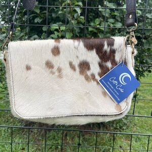 Brown and White Crossbody Bag